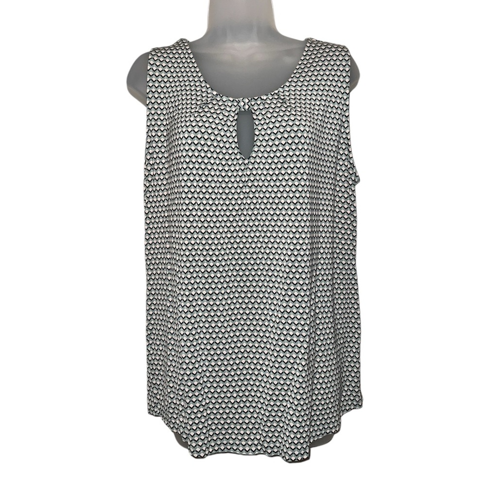 Lascana tank top mint green background with peach and black diamonds